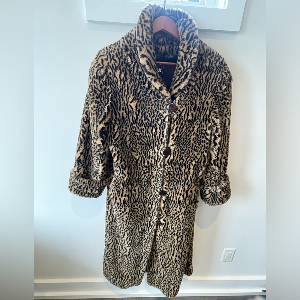 Vintage Utex Animal Print Faux Fur Jacket